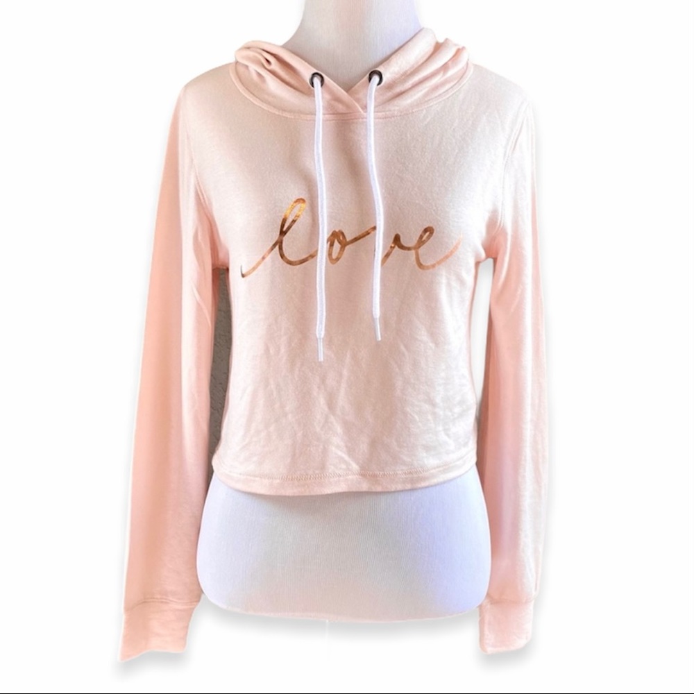 NWT Junior's SWS/Active Cropped "Love" Hoodie, S